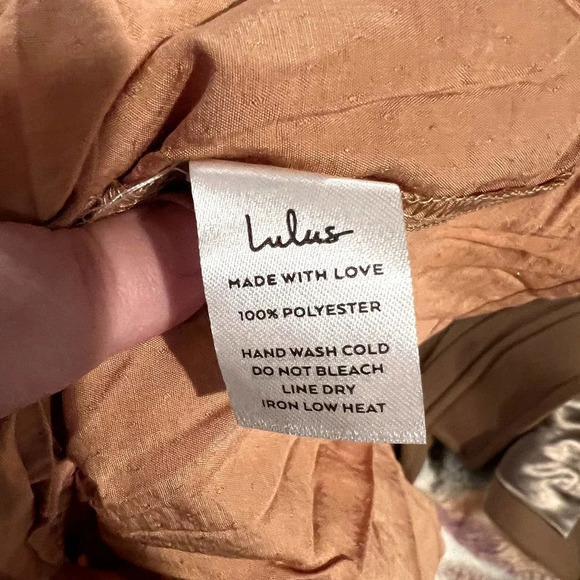 Lulus Present Moment‎ Light Orange Bow Front Tiered Maxi Dress Size Large - Picture 9 of 10